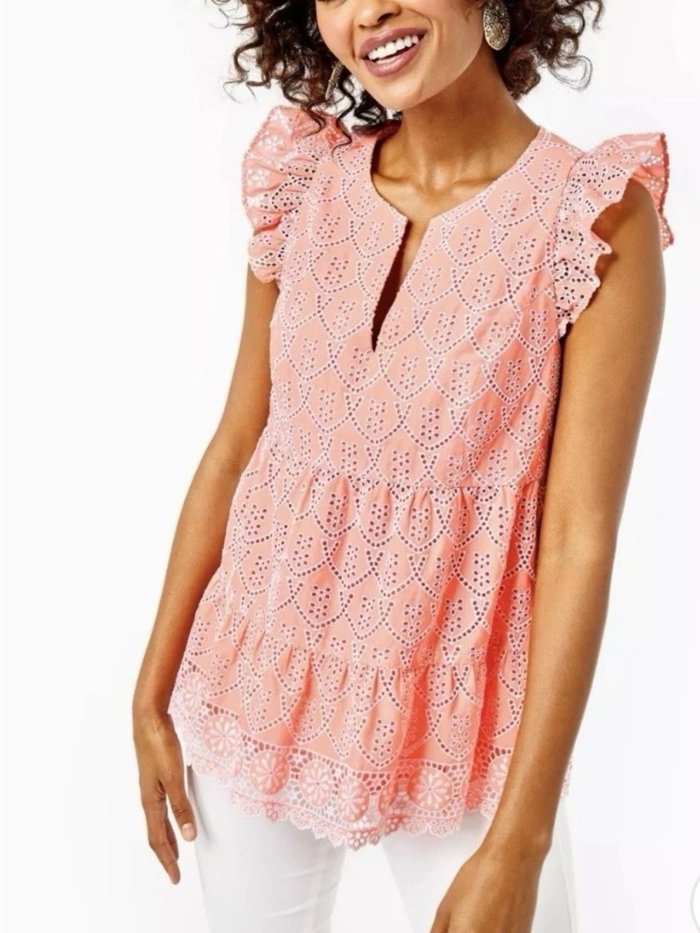 NWT Lilly Pulitzer Keila Top in Peach Size 14